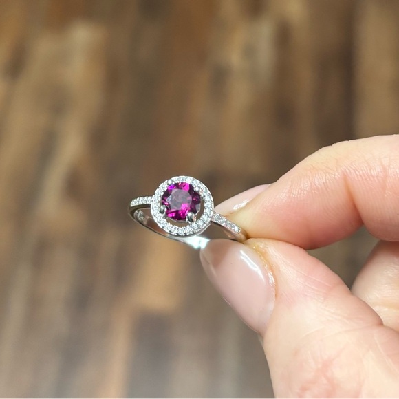 Set! Natural Garnet Ring, Earrings & Pendant Necklace in 925 Sterling Silver. - Picture 13 of 14